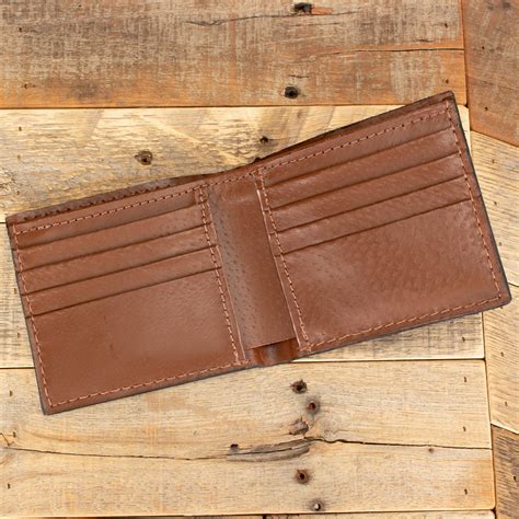 Amish Hand Made Brown Ostrich Skin Billfold .